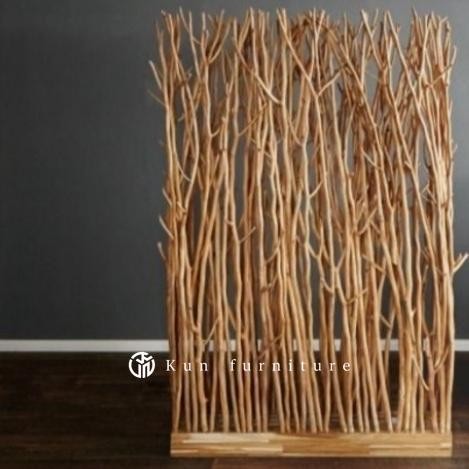 Penyekat Ruangan Ranting Kayu Jati – Sketsel Dekoratif