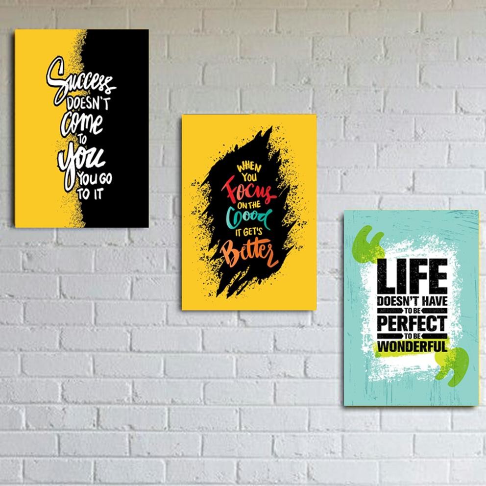 motivasi Poster Kayu Kata-Kata Qutes Hiasan Dinding kamar Kertas segi empat & persegi panjang dekora