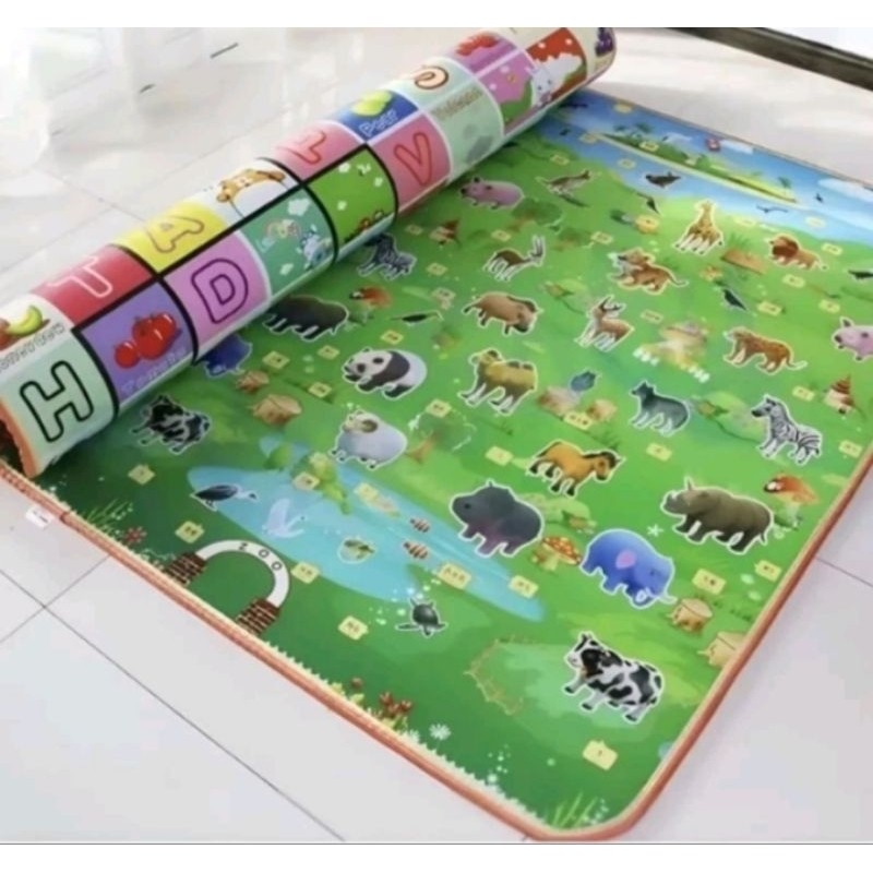 Karpet foam bolak balik 120x180 cm / tikar motif karakter