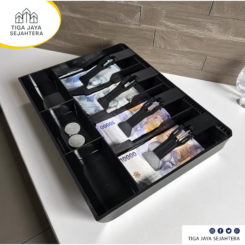 Laci Uang Kasir Plastik 4 Sekat Koin & Cash Organizer Fasite