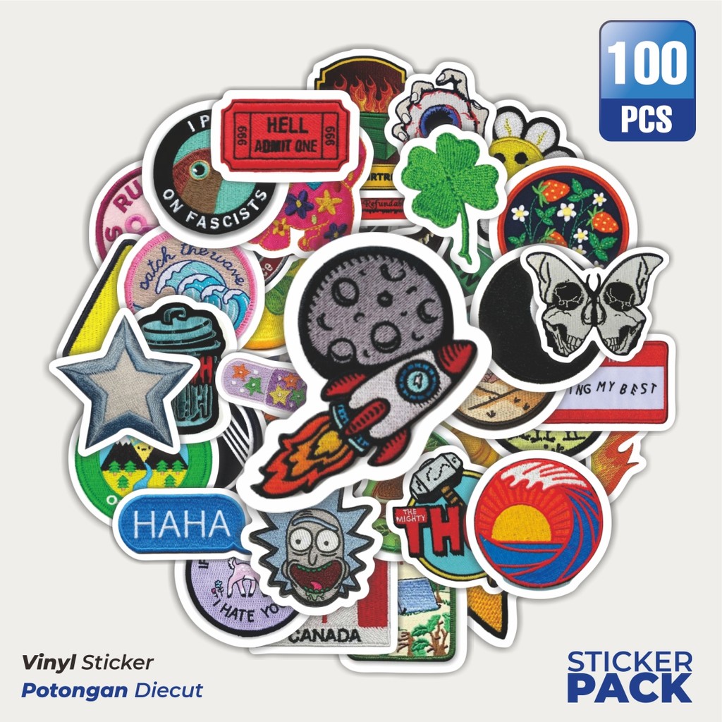 

Super Hemat! 100 PCS Stiker Patch V14 Waterproof Aesthetic- Untuk Laptop, Motor, dan Helm - Paper Stationery Pack