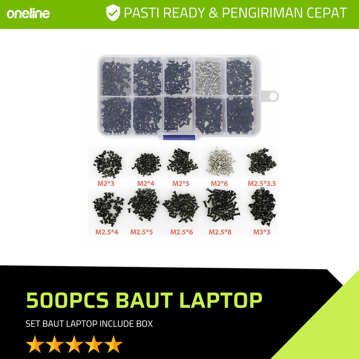 500 Pcs Baut Sekrup Laptop | 1 set lengkap sekrup baut laptop notebook ASUS Acer MSI Lenovo