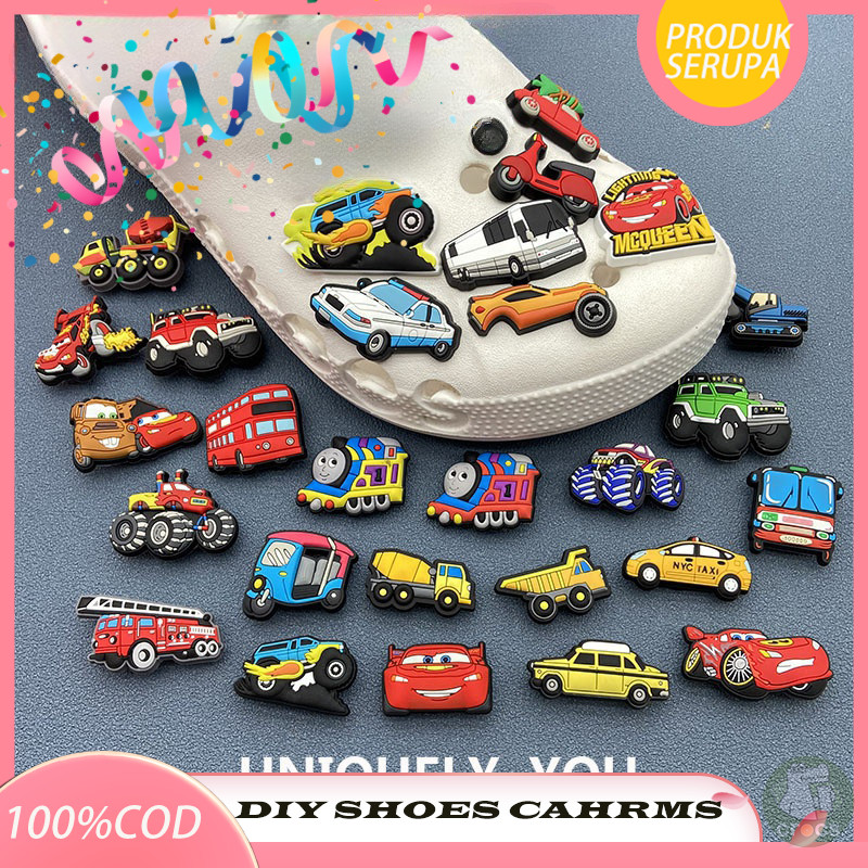 mempesona gesper sepatu baru, kancing, mobil kartun, lokomotif, pola dekoratif  untuk gesper dekorat
