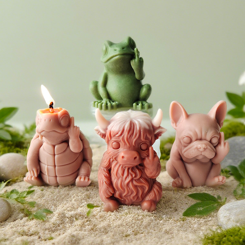 

Alpine Cow Yak Turtle Unicorn Silicone Candle Mold Cartoon Animal Dragon Puppy Plaster Rein Molds Home Decoration Making