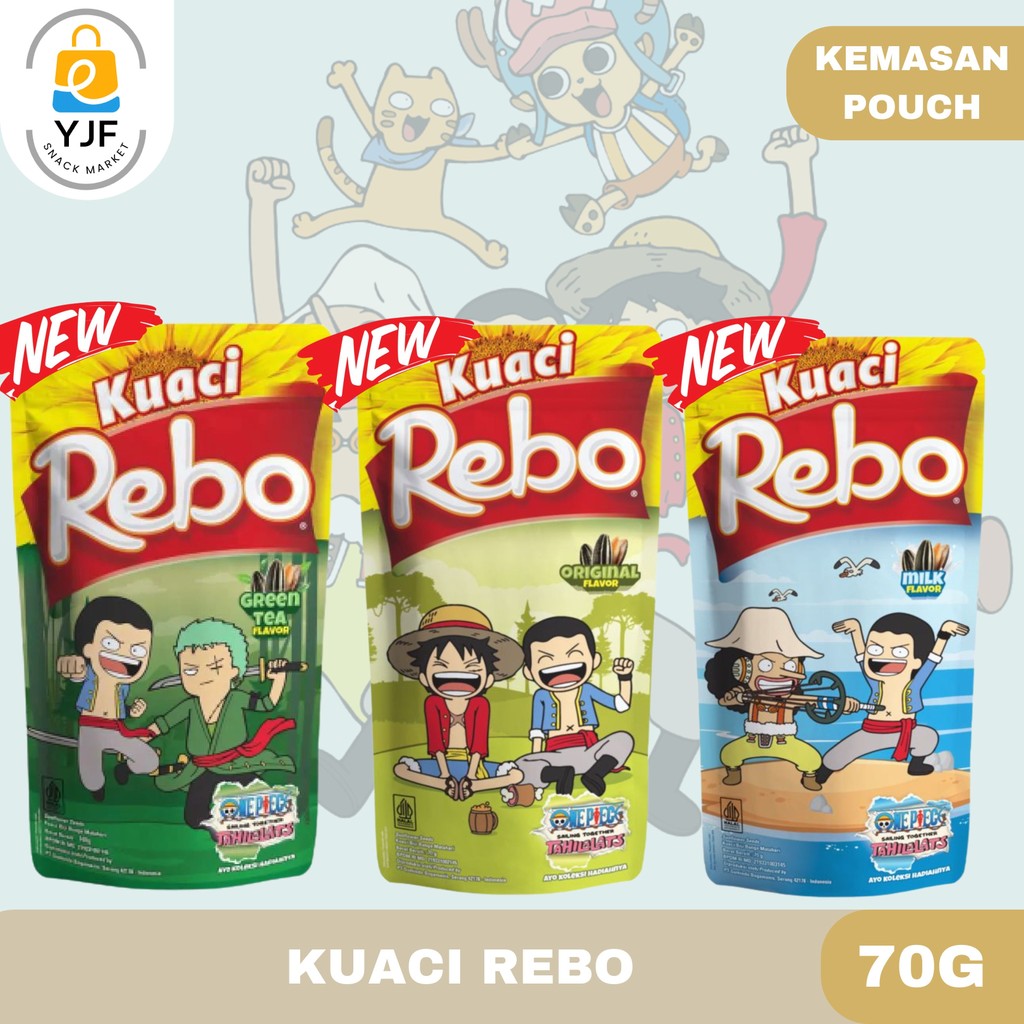 

Kuaci Rebo Kemasan Pouch 70G / Kuaci Rebo 70G / Original / Milk Flavor / Green Tea