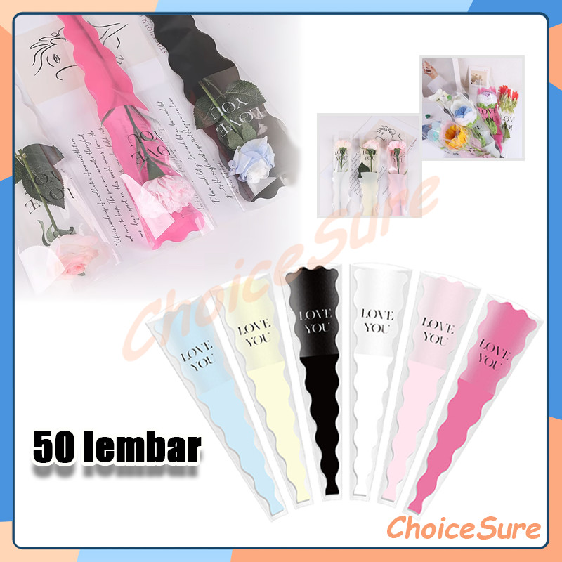 

Plastik Single Flower Motif Love You/Kantong Bunga Single Flower edisi LOVE YOU/Plastik Bungkus Bunga