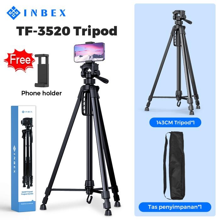 Hot Produk INBEX 3520P Tripod Kamera Professional Tripot DSLR+Free U Holder+Tas - Hitam  Terbaik dan