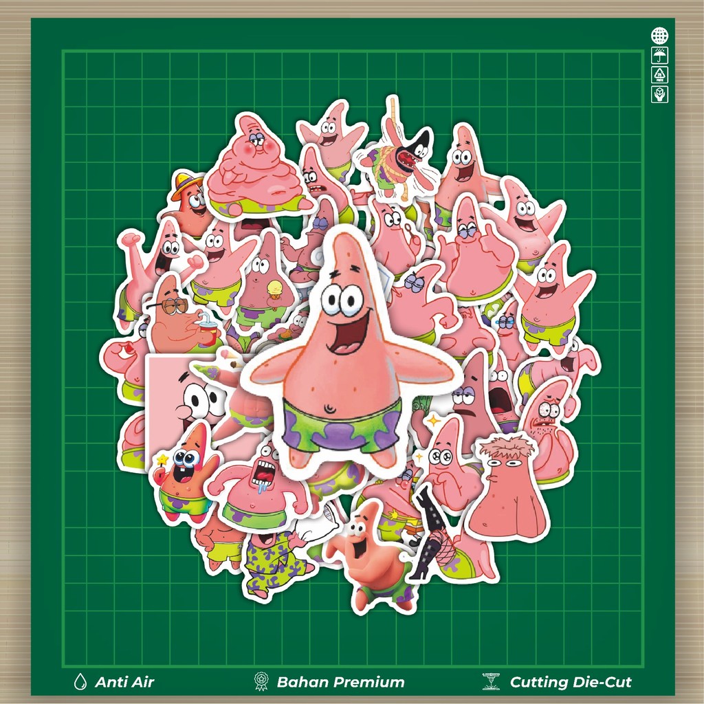 

HOT 50 PCS STIKER Stiker Kartun Patrick Star V1 Stiker Fashion Cars Decal Dingin Kartu Album Custom Vinyl Anti Air- Sticker Aesthetic Buku Journal Koper Casing HP Tablet Laptop Helm Motor Botol Minum