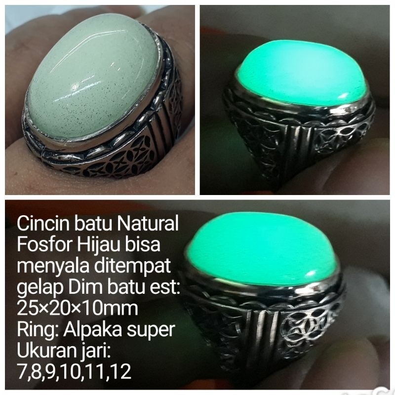 CINCIN BATU NATURAL FOSFOR HIJAU UKURAN JUMBO