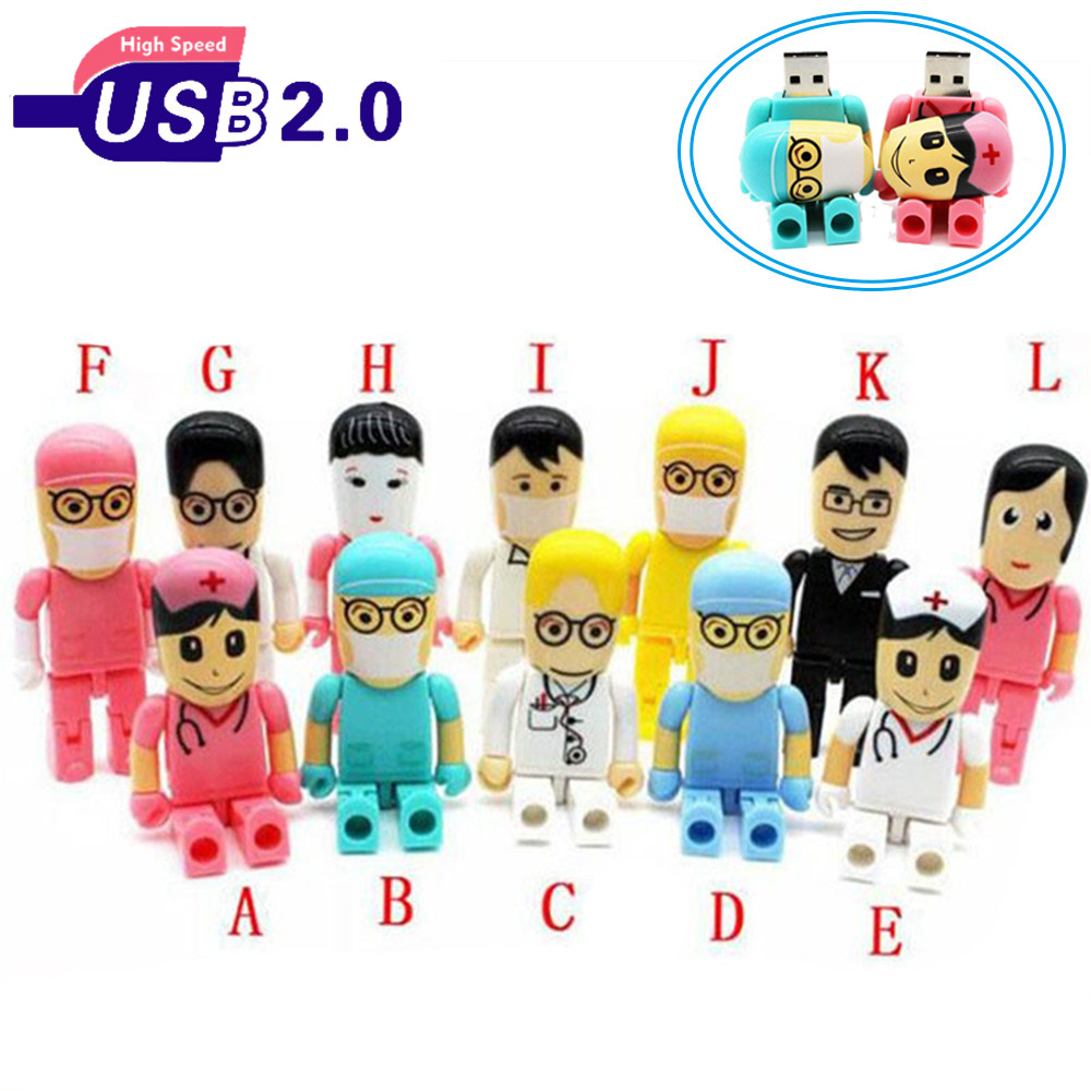 SHANDIAN Mini USB Flash Drive for Doctors and Nurses Dentists Gift Cartoon USB Flash Drive 32GB 64GB