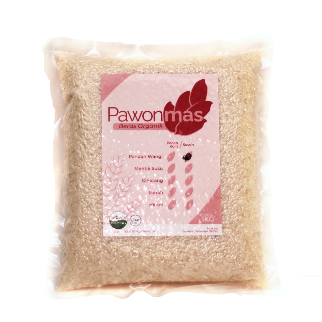 

Pawonmas Beras Pandan Wangi Organik Sosoh [1kg] Beras Pulen Diet Sehat