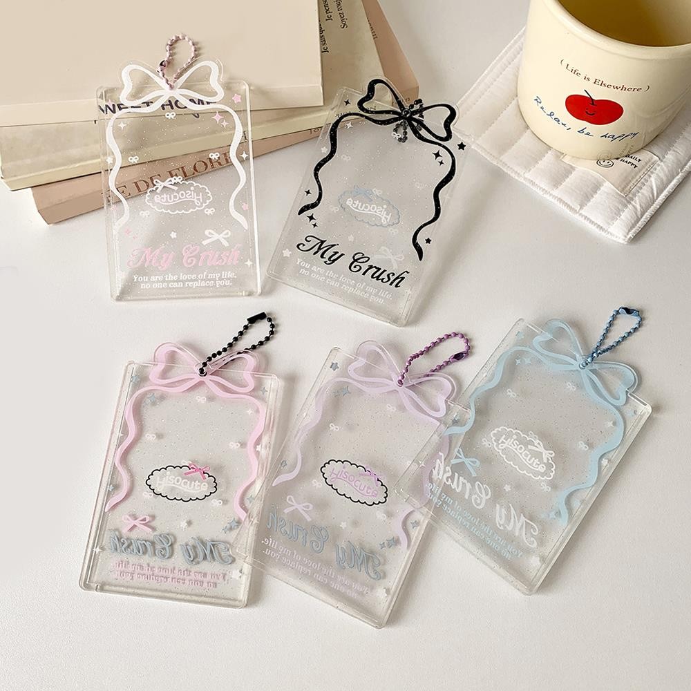 

INS Kpop Card Holder Student Badge Protector Transparent Acrylic Backpack Pendant Kpop Cards Holder Graffiti Love Card Protector