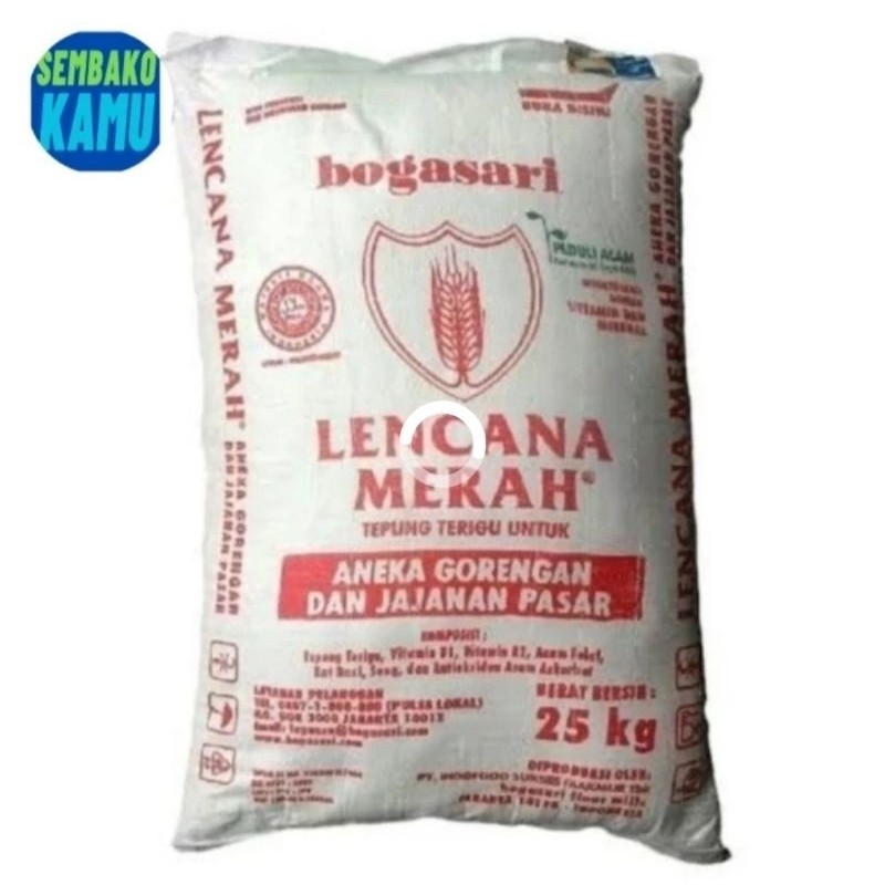 

Tepung Terigu Bogasari Lencana Merah 25 kg