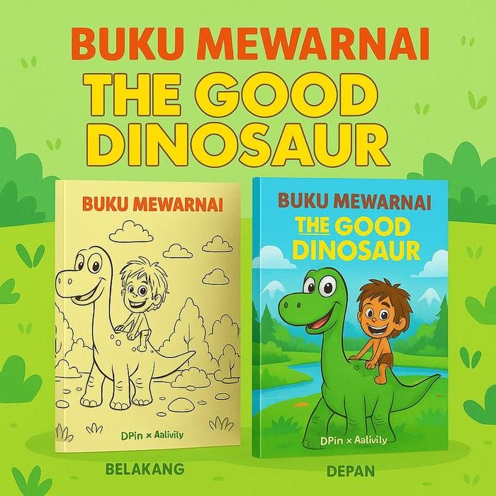 

DpinxAaTivityBuku Gambar Mewarnai [ THE GOOD DINOSAUR ] Anak Karakter Lucu – Edukasi & Hiburan Kreatif | Buku Aktivitas Belajar Menggambar untuk PAUD TK SD - A4