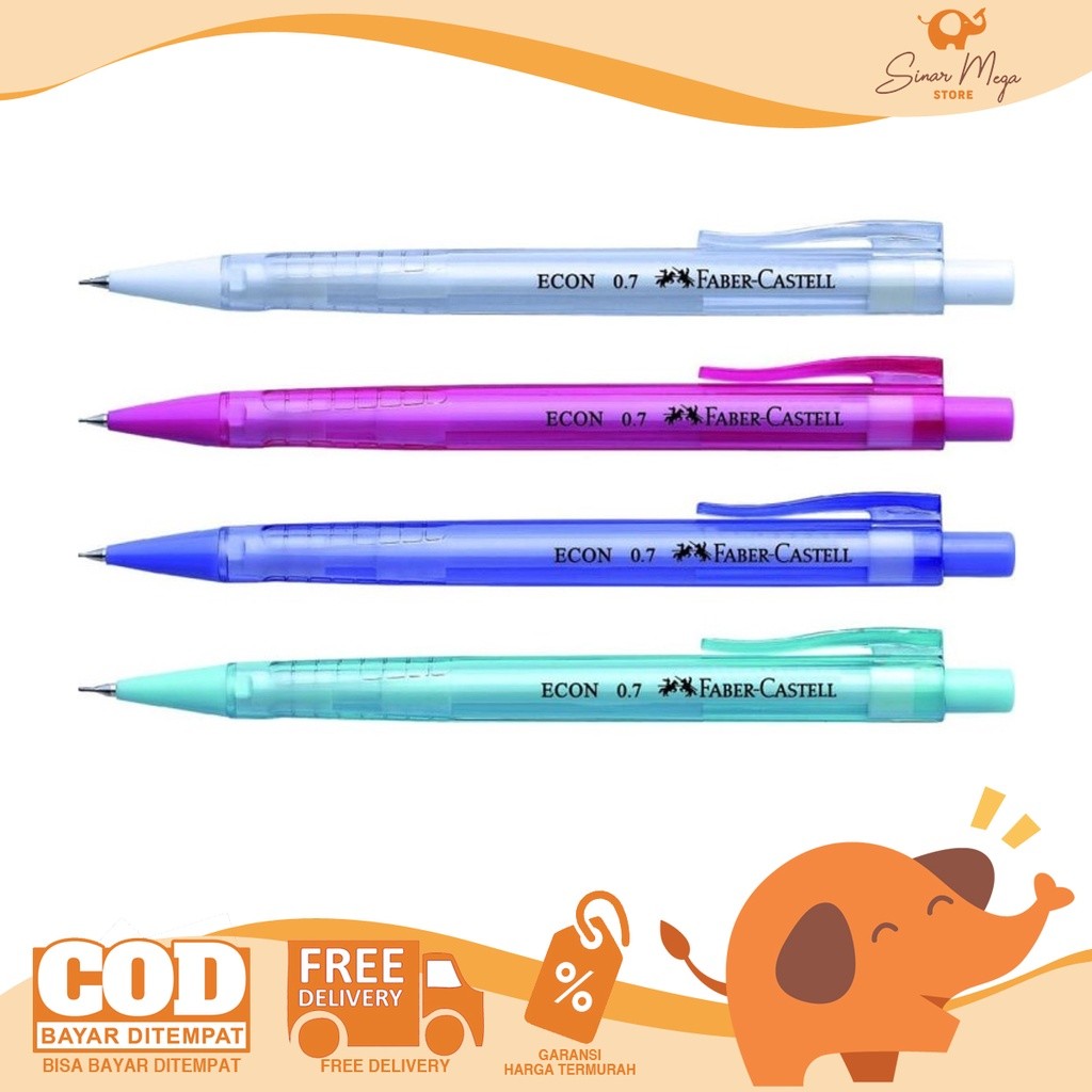 

Faber Castell Mechanical Pencil Econ 0.7mm Trans Pensil Mekanik Murah