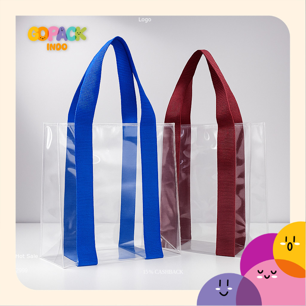 

Tas Mika Transparan Tas Mika PVC Goodiebag Ultah Anak Totebag Tali Bisban Tas Souvenir Hajatan | ACB03
