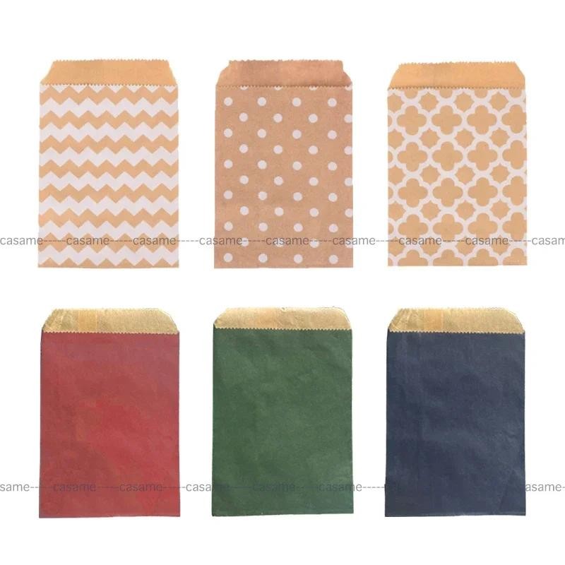 

50 Pcs 10x15cm Mixed Style and Color Paper Bags - Kraft Craft DIY Decoration Packaging Cute Guest Gifts at Weddings Birthdays