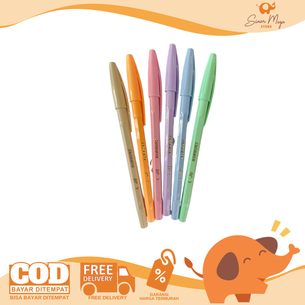 

Snowman Pulpen Bolpoint Bolpen BP-7 Pastel Series