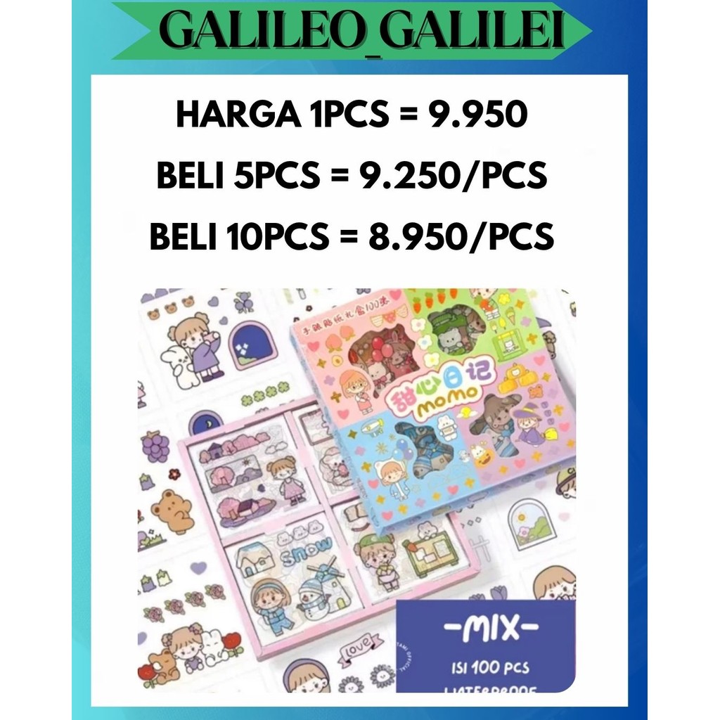 

GW STICKER LABUBU VIRAL MOMO NONO ISI 100 LEMBAR / BOX WATERPROOF PET STIKER NEW