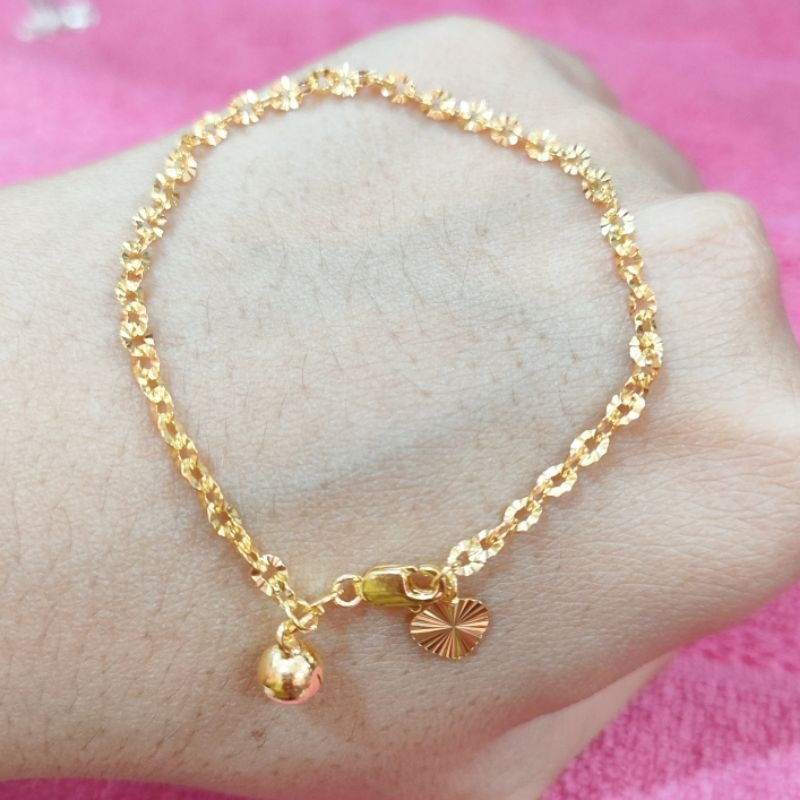 COD Gelang tangan wanita motif nuri ukir gelang tangan Titanium gold anti karat TERBARU DAN TERLARIS