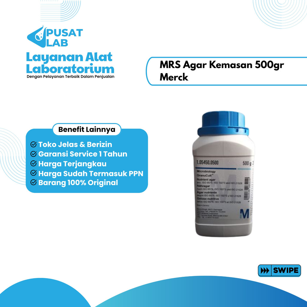 MRS Agar Kemasan 500gr Merck