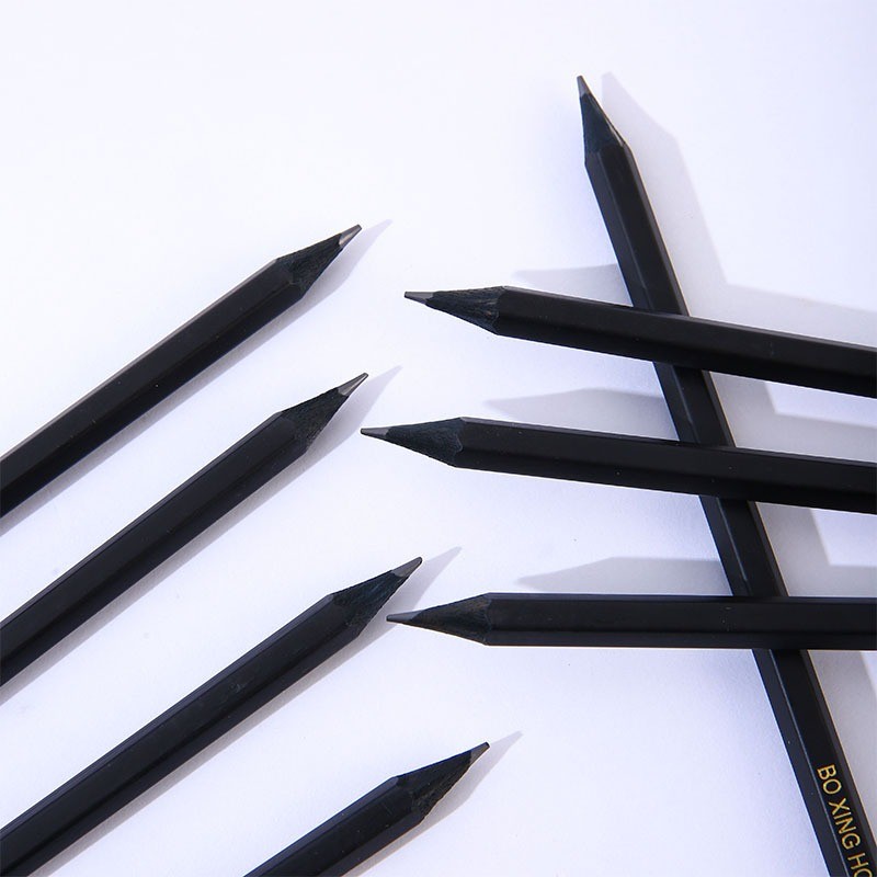 

10 Pcs Pensil Kayu Hitam HB Kemasan Kotak Perlengkapan Alat Tulis GM-ST0601