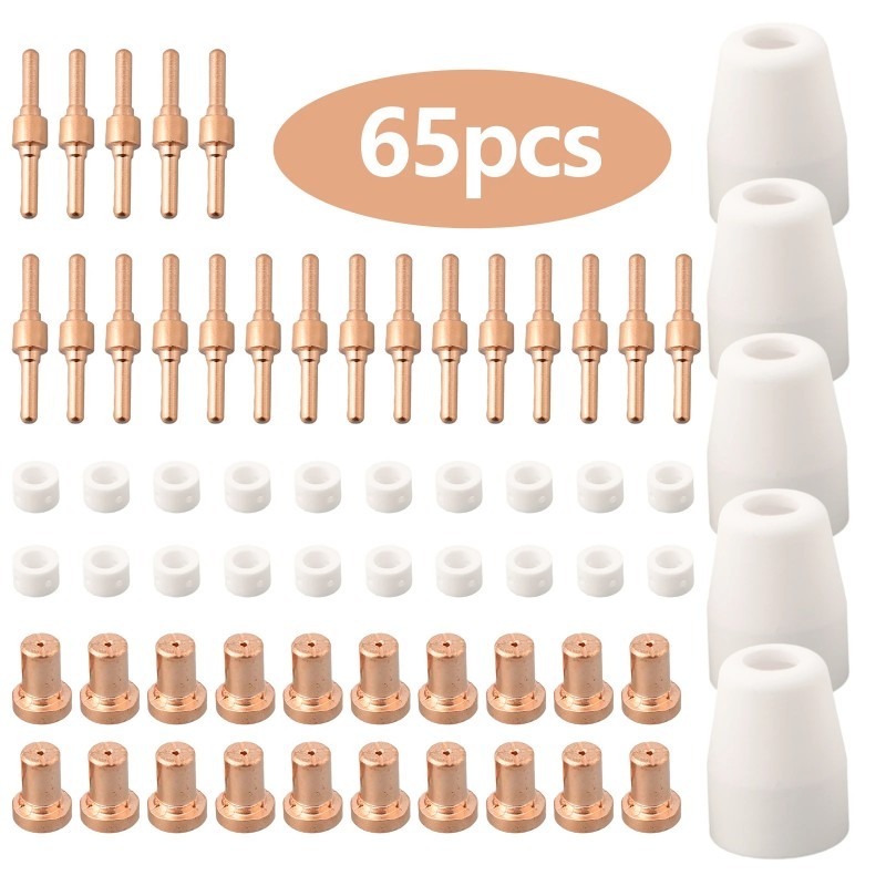 DRIP5588 - Isi 65 Tip Nozzle Plasma Cutter Nozzle Welding Tip Electrodes Ujung Plasma Cutter Untuk