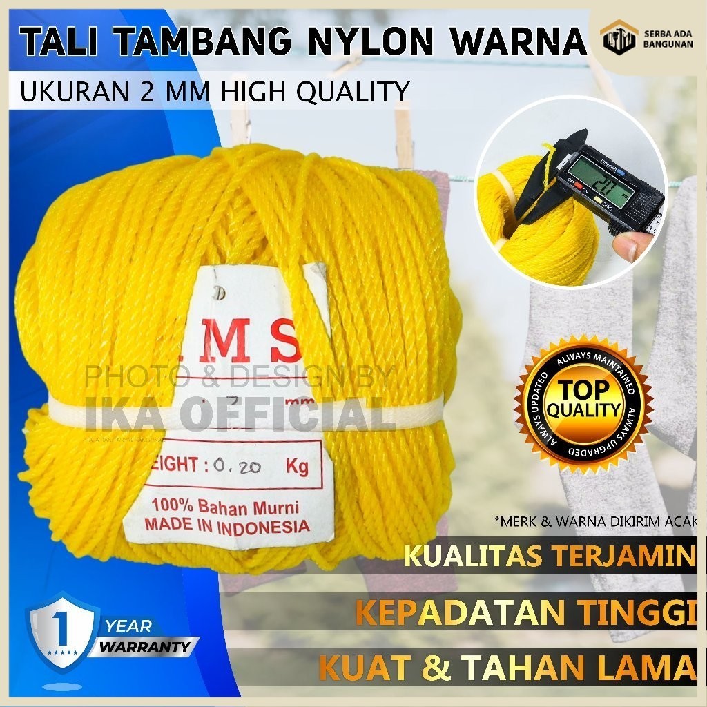 

SAB Tali Tambang 2 mm panjang warna kuat bagus murah