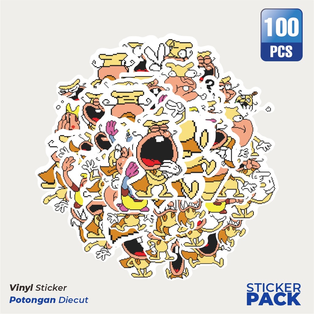 

MURAH 100 PCS Stiker Pizza Tower V8 Waterproof Aesthetic- Untuk Laptop, Motor, dan Helm - Paper Stationery Pack
