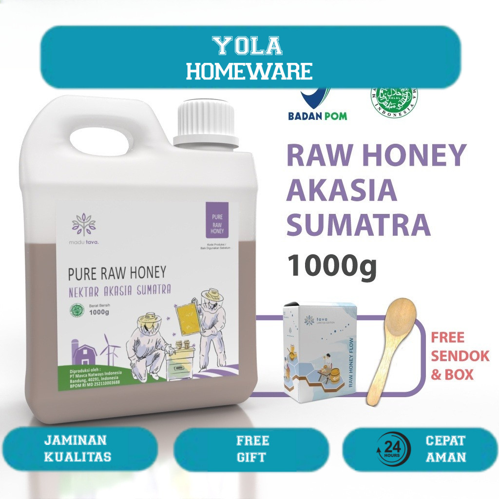 

Madu Murni Asli Tava Nektar Akasia Sumatra 1kg Grade A 100% Alami Pure Natural Raw Honey