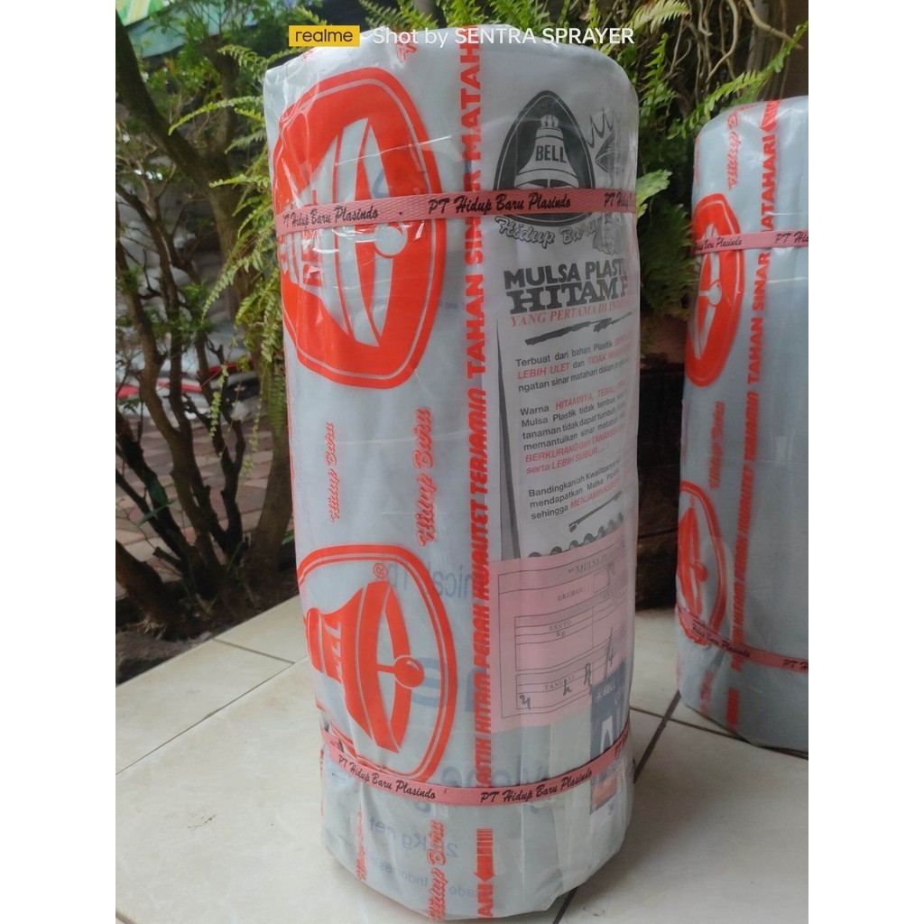 Plastik Mulsa Bell 100 cm 50 cm 17 kg Mulsa Bell Merah Oren Tebal 0.275 Mikron