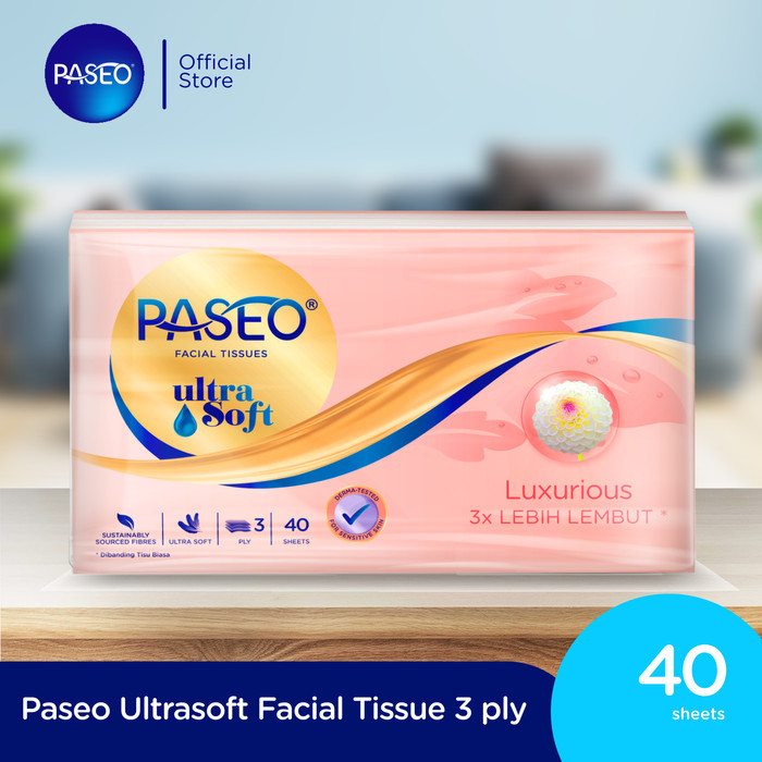 Paseo Ultrasoft Paket Facial Travel Pack 40s Tisu 40 Sheets Ultra Soft