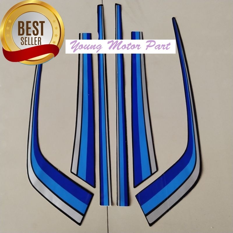 Striping Stiker Polet list motor honda gl max 1991 biru 1992 berkualitas termurah  Stiker