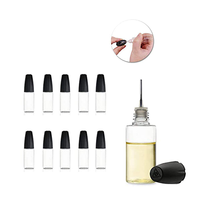 10Pc Needle Tip Glue Applicator Empty Bottle Tube Sub-bottling Pinhole Refueling Bottle 10ml Soft Bo