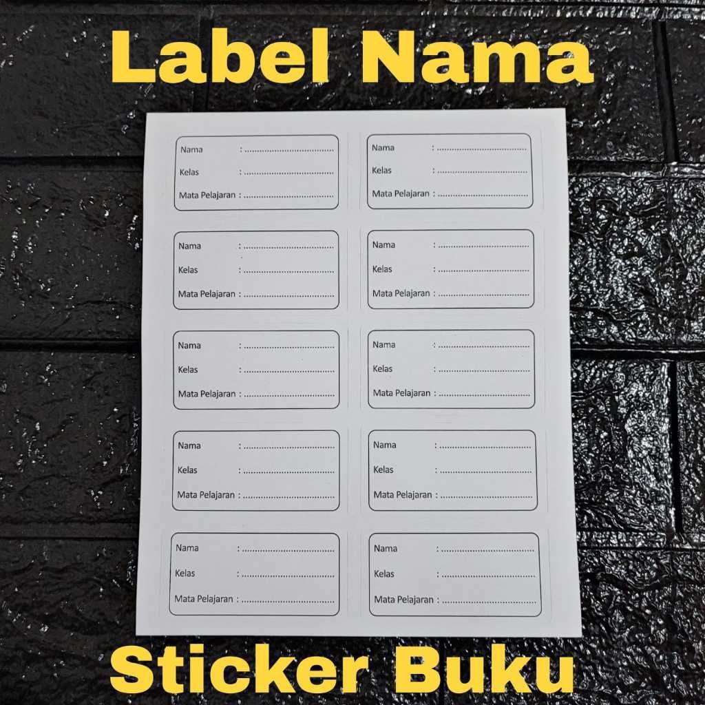 

SBT - Label Nama Classic buku tulis buku sekolah buku pelajaran-sticker nama - isi 5 lembar