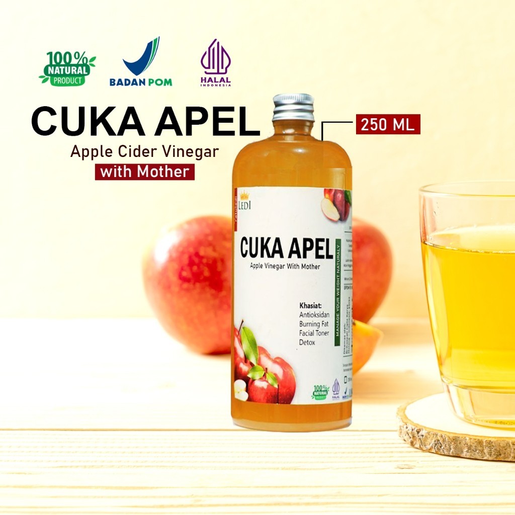 

Cuka Apel 250 ml Apple Vinegar with Mother Premium Quality - Best Organik