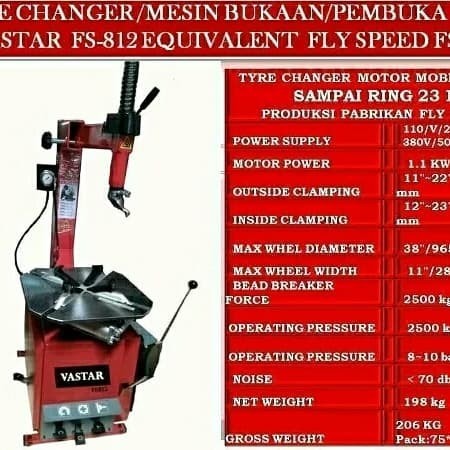 Tyre changer FS812 merk vastar dari pabrikan fly speed