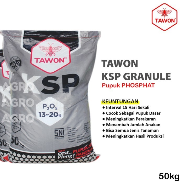 50 KG - Pupuk KSP Cap Tawon Phosphate Pupuk Dasar Pertumbuhan