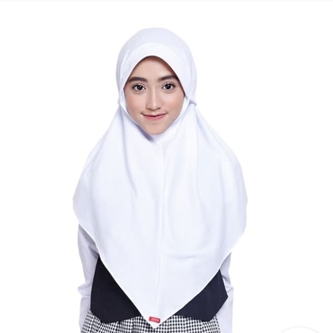 " Zoya Ceria-Bergo Kerudung Sekolah Original/Hijab Instan - Putih Maxi