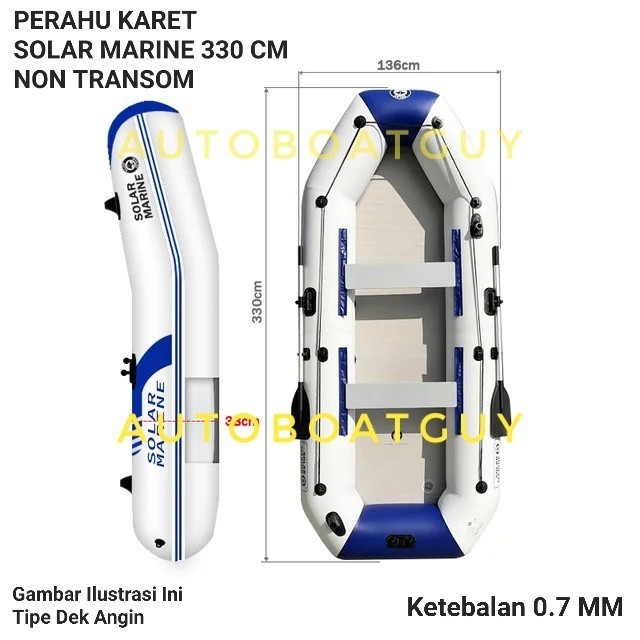 Perahu Karet Mancing SOLAR MARINE 330 CM PVC Non Transom