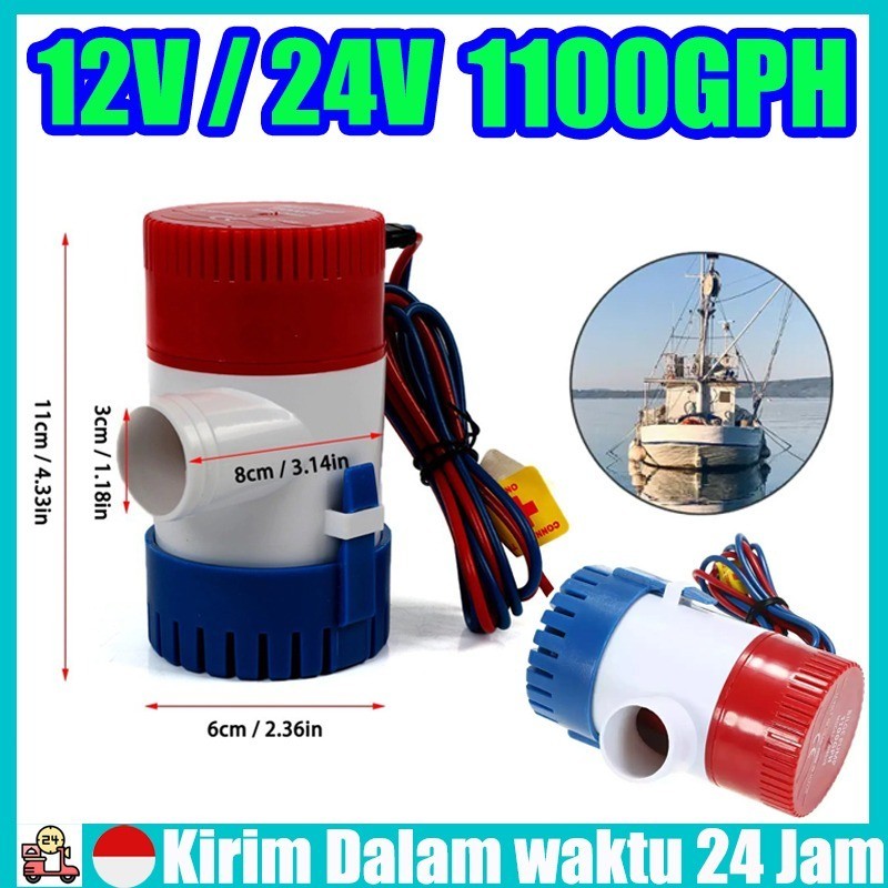 (Siap/ Termurah di Shopee )Bilge Pump Pompa Air Celup DC 12V 80W 1100GPH Pompa Air Submersible Celup