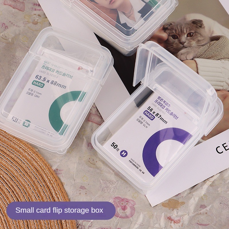 

Kpop Photocards Storage Box Transparent Sticker DIY Korean Idol Photocard Holder Storage Organizer Classification Box Stationery