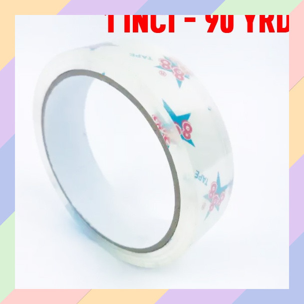 

AT41 Lakban Bening KECIL 1 Inci 24 MM Panjang 90 Yard Isolasi Bening Selotip 45A1