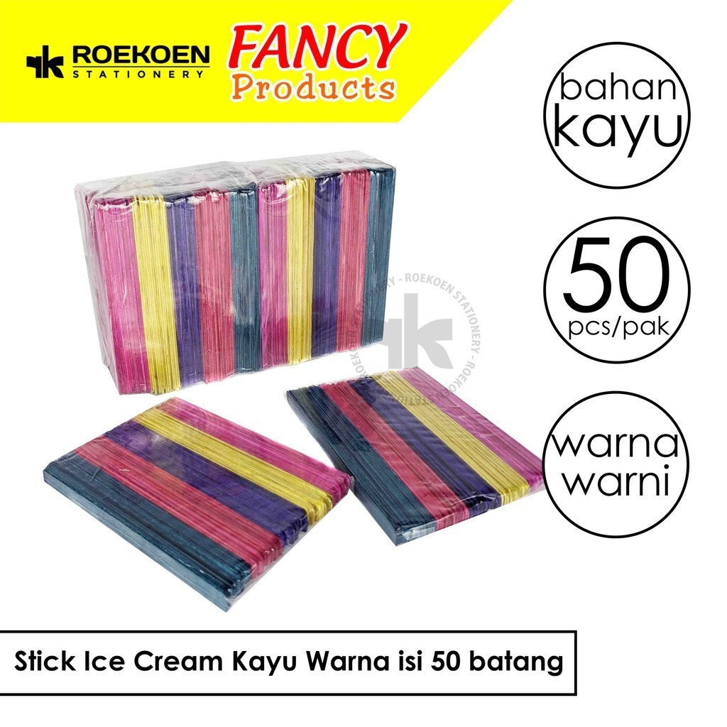 

Stick Ice Cream Kayu Warna isi 50 batang