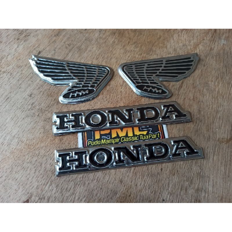 Emblem logo tangki honda cb 100 125 gelatik plat bagus aksesoris motor tua japstle custom