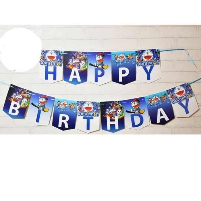 Tulisan Happy Birthday / Banner Happy Birthday / Flag Happy Birthday - Doraemon