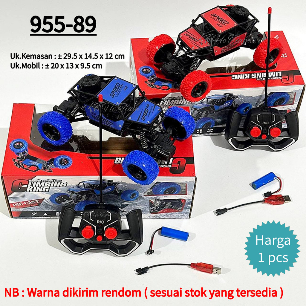 Mainan Anak Mobil Remot Control / RC mobil Climbing King Cars DieCast 955-89 / RC Climbing King - Ta