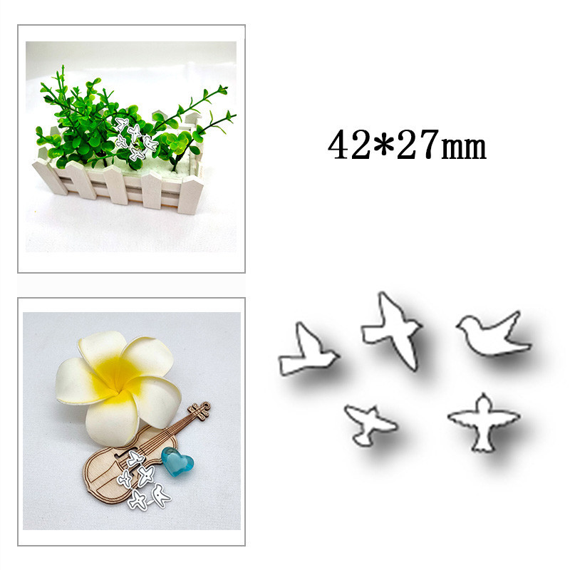 

New Five Flying Pigeons Metal Cutting Die Scrapbook Template Cutting Card Making Decorative Relief Photo Album Diy Crafts