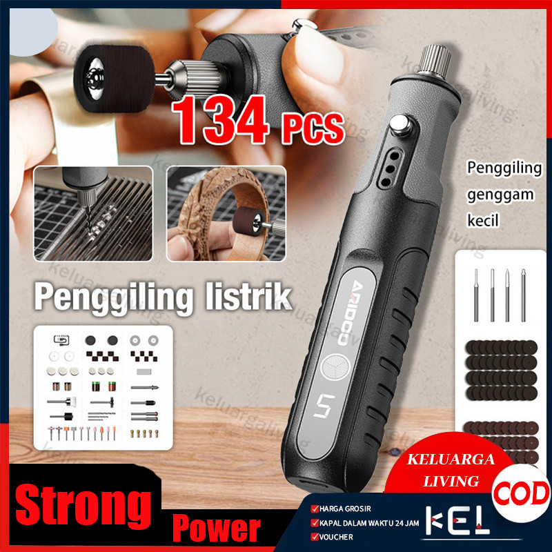 134pcs Bor Mini 12V DC 18000 RPM Mini Drill Electric Engraver Grinder Gerinda Electrik Listrik / Ala
