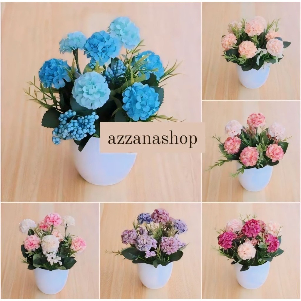 Tanaman Bunga Bonsai Hias Hydrangea / Bunga Bonsai Plastik / Dekorasi Bunga hias Plastik